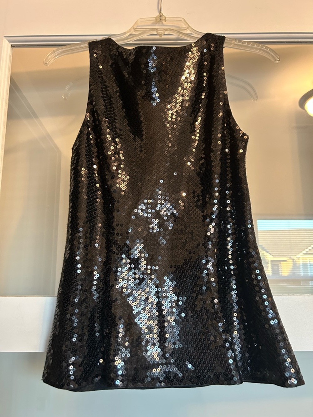 Ann Taylor Black Sequin Sleeveless Top